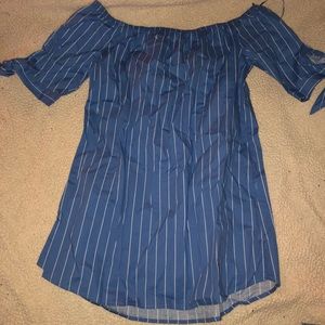 Blue Off The Shoulder Dress